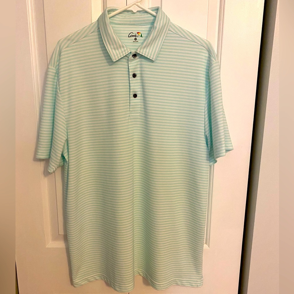 Arnold Palmer Mint Green Golf Striped Polo Size XL Bay Hill